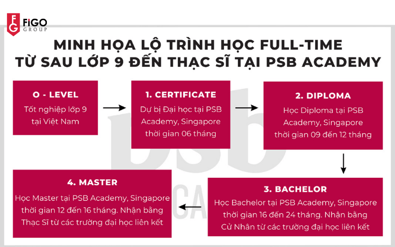 Lộ trình chương trình Full-time  của PSB Academy